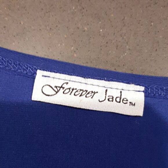 Forever Jade Blue Assymetrical Flowy Tank Top Blouse - Picture 5 of 5